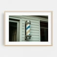 thumbnail image 1 of Barber, Flemington - Flemington New Jersey Photography Barber Pole Vintage Street Photography Architecture Retro City Nostalgia Oak Framed Wall Art Print 5 x 7 inches, 1 of 6