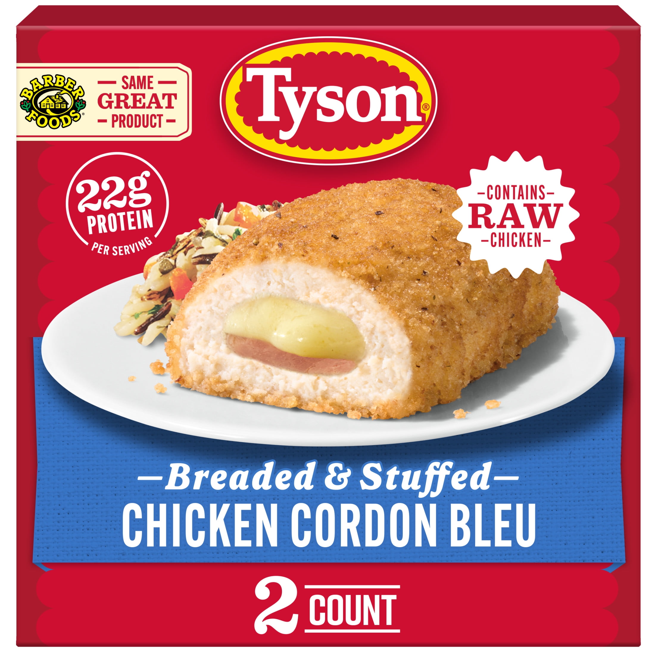 Tyson Stuffed Chicken Breasts Cordon Bleu, Count (Frozen