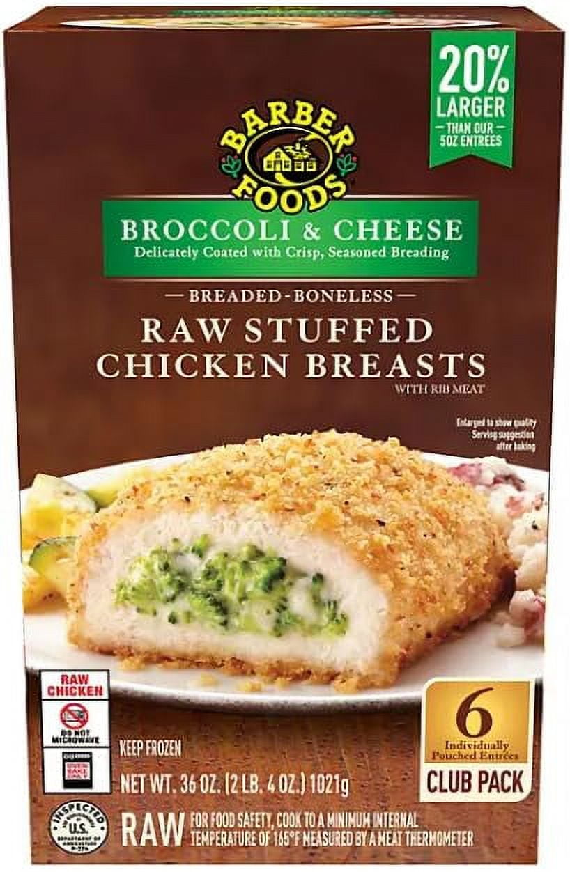 Barber Foods Stuffed Chicken Breast, Broccoli and Cheese, 36 oz Pack