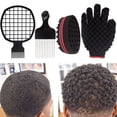 thumbnail image 1 of Barber Hair Curly Styling Set Magic Hair Twist Curling Sponge Glove & Brush, Hair Pick and Twist Sculpt Comb, 1 of 10