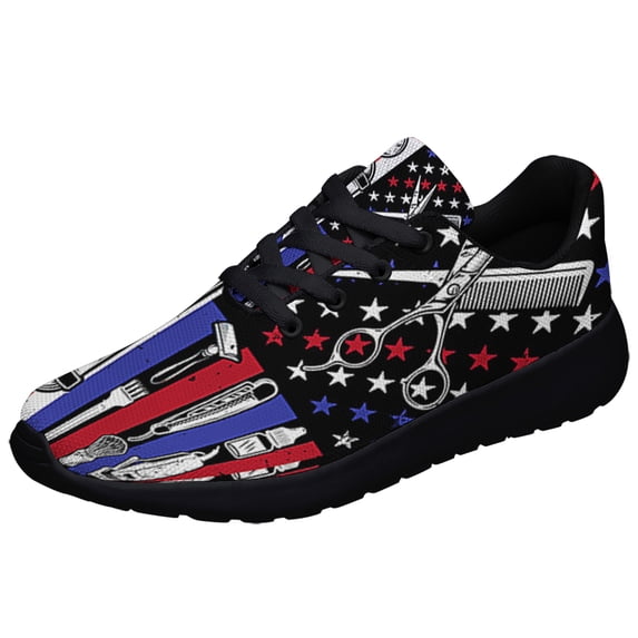 Barber Hair StliStBarber Salon American flag Shoes Sneakers Black Size 7.5