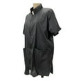 thumbnail image 1 of Barber Jacket for Men, Hair Stylist Grooming Smock Vest Shirt, Black, 1 of 5