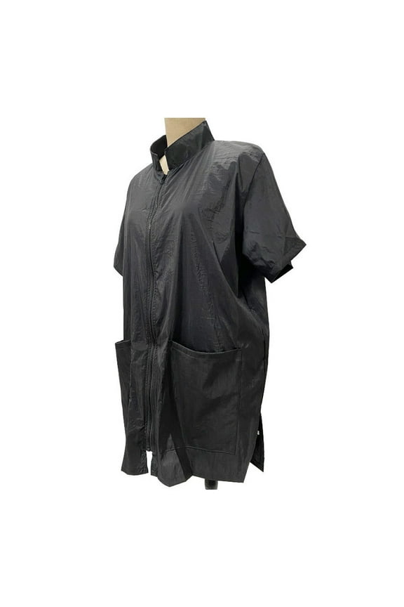 Barber Jacket for Men, Hair Stylist Grooming Smock Vest Shirt, Black