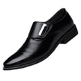thumbnail image 1 of Barber Leather Shoes Black Men's Casual Shoes Padded Men's Leather Shoes Trendy British Pointed Toe, 1 of 4