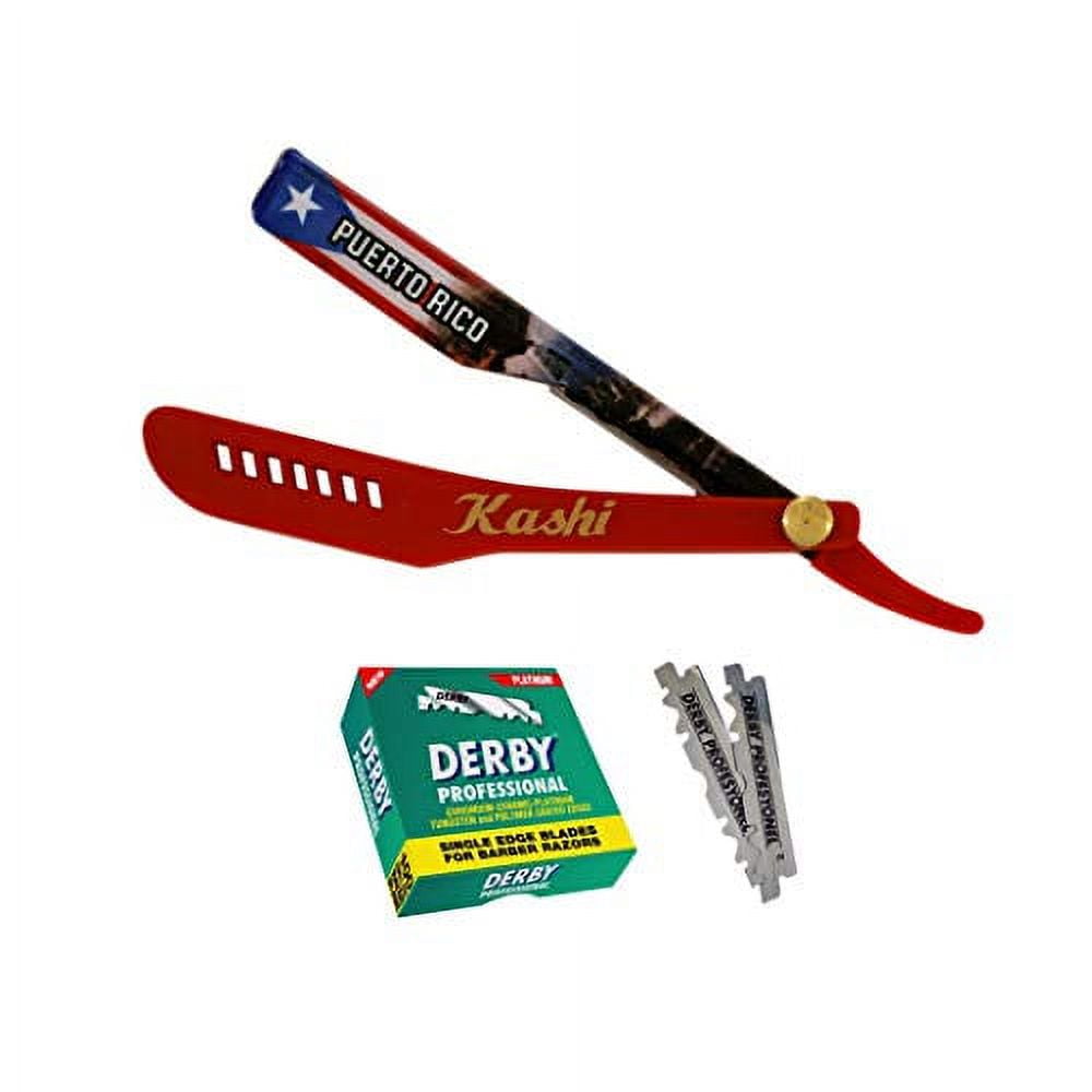 Barber Men's Shaving Straight Razors Blade With 100 Derby Blades Puerto