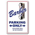 thumbnail image 1 of Barber Novelty Aluminum Sign | Indoor/Outdoor | Funny Home Décor for Garages, Living Rooms, Bedroom, Offices | SignMission Hair Shop Pole Gift Stylist Gag Funny Work Sign Wall Plaque, 1 of 4