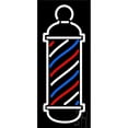 thumbnail image 1 of Barber Pole Logo Clear Backing Neon Sign - Red, White & Blue - 10 in. Tall x 24 in. Wide, 1 of 1