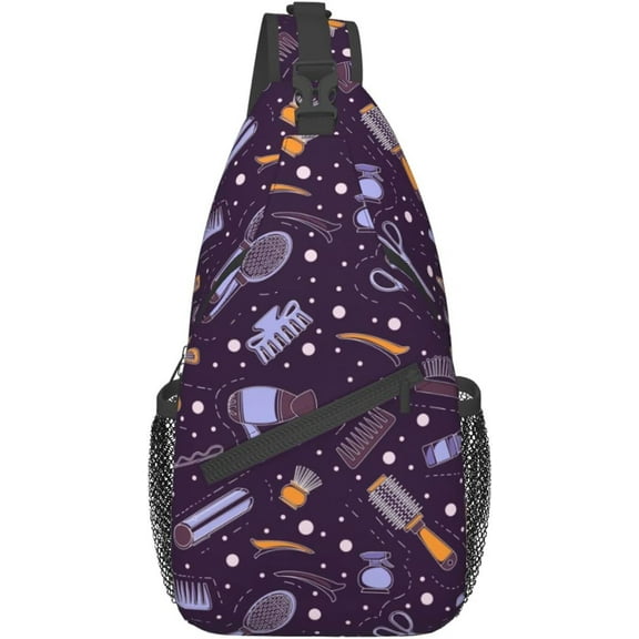 Barber Salon Tools Pattern Sling Bag Crossbody Hiking Travel Chest Bags Backpack Shoulder Daypack for Women Men