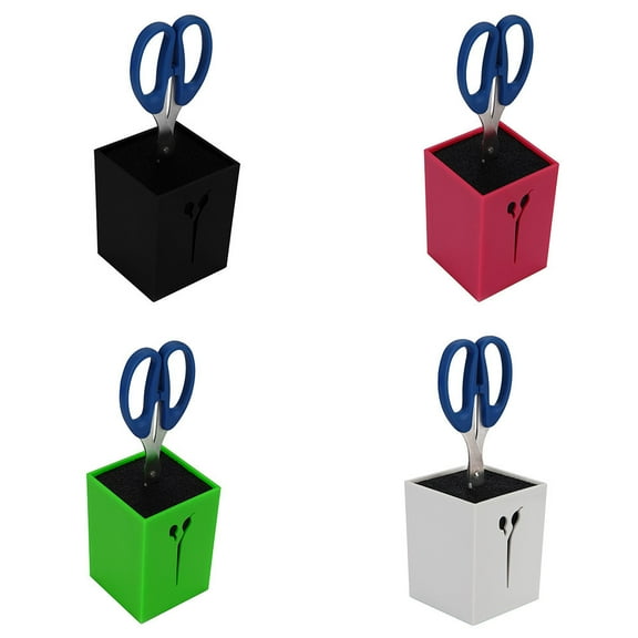 Barber Scissor Storage Stand with Cleanable Bristle Inserts, Holds 3-6 Pairs Securely, Hygienic Grip System for Any Shape Scissors, Removable for Easy Maintenance (White)