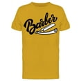 thumbnail image 1 of Barber Scissors, And Barber Text T-Shirt Men -Image by Shutterstock, Male Large, 1 of 2