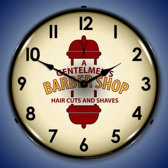 Barber Shop 2 Wall Clock, Lighted: Sports