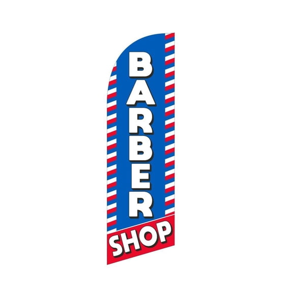 Barber Shop 6ft Swooper Feather Flag for Hair Saloon Business Advertising windless outdoor Banner Replacement Flag Only