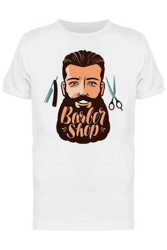 Barber Shop Big Beard T-Shirt Men -Image by Shutterstock, Male x-Large