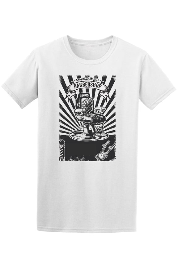 Barber Shop Chair And Tools T-Shirt Men -Image by Shutterstock, Male XX-Large