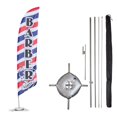 thumbnail image 1 of Barber Shop Feather Flag Kits - 13.5ft Flag Complete Pole Set, Ground Stake, Cross Base Weight Bag - Great for Businesses, Storefronts, Sales - Printed in The USA, 1 of 7