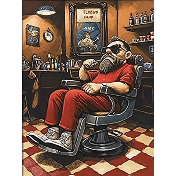 Barber Shop Man Portrait Decoration Painting/Canvas Art Perfect for Barber Shop Living Room Bedroom Office Man Cave and Entertainment Room Decor.Cool Barber Artwork Wall Decor.