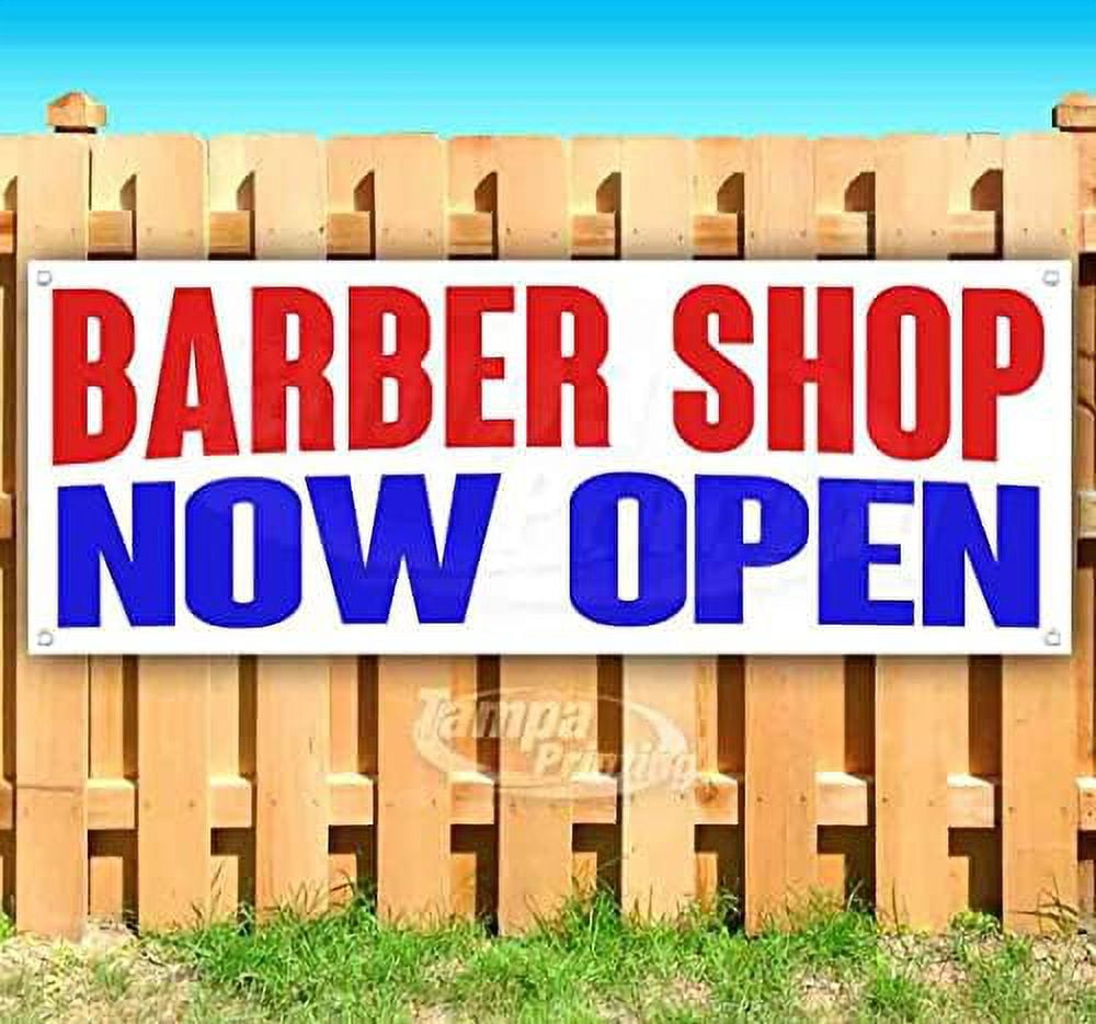 Fall Barber Display Barber Shop Now Open Banner 13 oz - Walmart.com