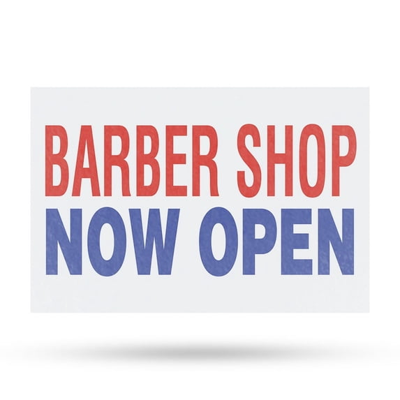 Barber Shop Now Open Vinyl Decal 18 Inch x 24 Inch Weatherproof Heavy-Duty Adhesive Backing | Salon Grand Opening, Walk-Ins Welcome, Business Ready | Made in USA