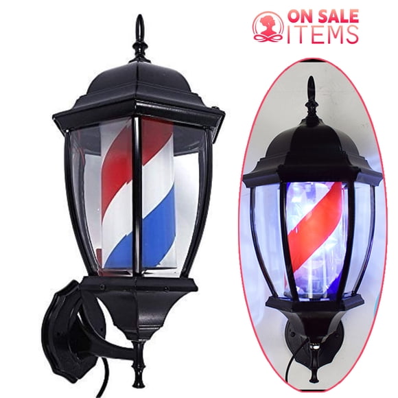 Barber Shop Pole Light Rotating LED Stripes Hair Salon Open Sign Outdoor/Indoor 20inch