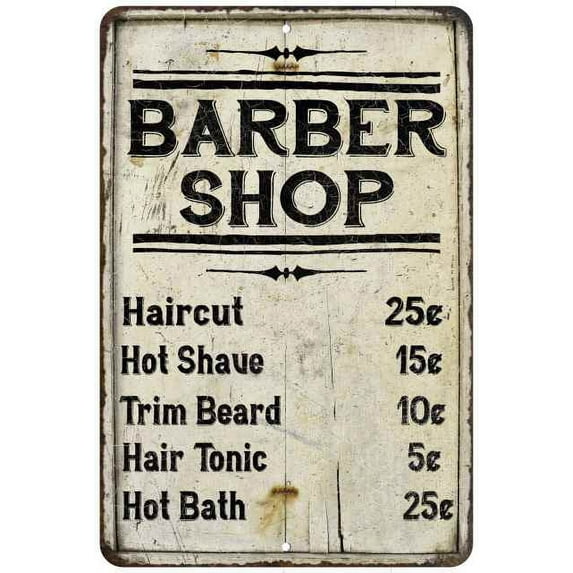 Barber Shop Price List Farmhouse Style 16 x 24 Matte Finish Metal 116240020218