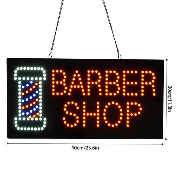 Barber Shop Sign LED Light Sign Business Sign 60*30cm/23.61*11.81in