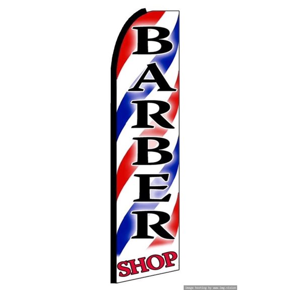Barber Shop Swooper Flag (Hardware Not Included) |Advertisement /Business Flags | Feather Flag |