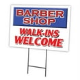 thumbnail image 1 of Barber Shop Walk-ins W 24" x 36" Yard Sign & Stake | Advertise Your Business | Stake Included Image On Front Only | Made in The USA, 1 of 3