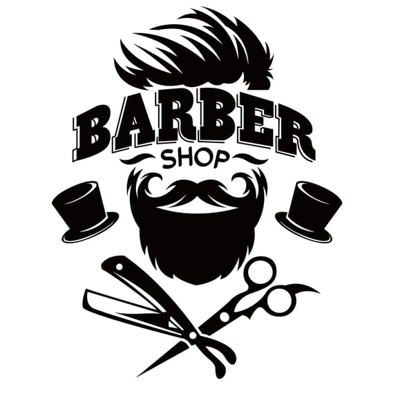 Barber Shop Wall Sticker Black and White Hairdressing Theme Vinyl Wall Decor Barber Shop Decal Wallpaper Art StickersDIY