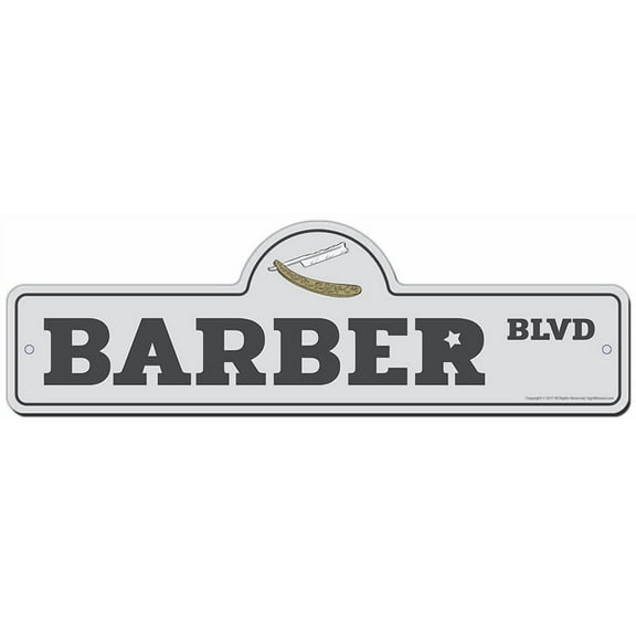 Barber Street Sign | Indoor/Outdoor | Funny Home Decor for Garages, Living Rooms, Bedroom, Offices | SignMission personalized gift