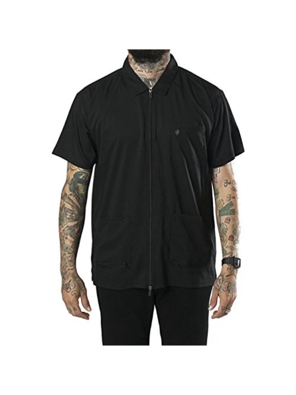 Barber Jacket Jacket, Men's Black, Hair Repellent, Lightweight and Breathable Vented Side Panels, Features Easy Hair Removal and 2-Way Zipper Closure, XL