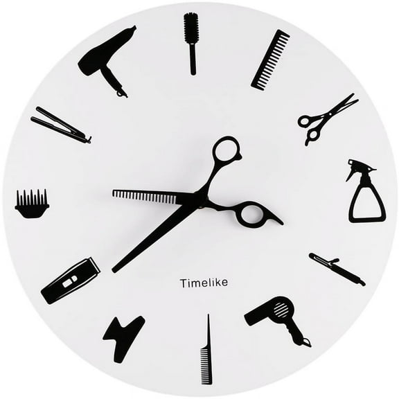 Barber Stylist Tools Wall Clock Modern 3D Quartz Non Ticking Beauty Hair Salon Clocks Watch for Home Decor Gift