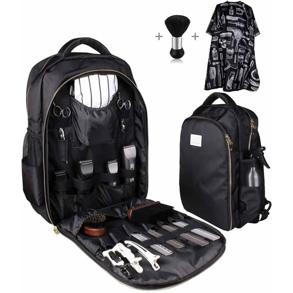 Barber Supplies Bag Backpack for Barber,With 1PC Barber Cape&Barber Brush,Large Capacity,Water Proof