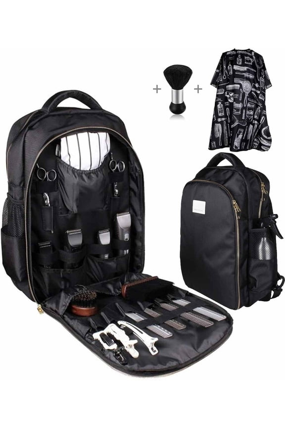 Barber Supplies Bag Backpack for Barber,With 1PC Barber Cape&Barber Brush,Large Capacity,Water Proof
