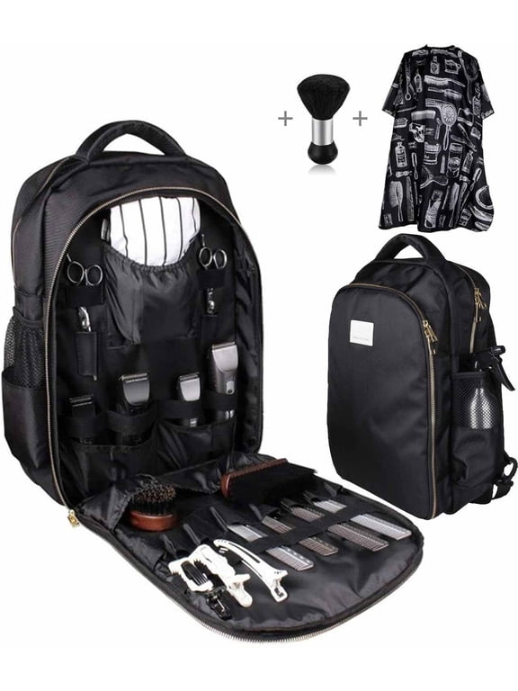 Barber Supplies Bag Backpack for Barber,With 1PC Barber Cape&Barber Brush,Large Capacity,Water Proof