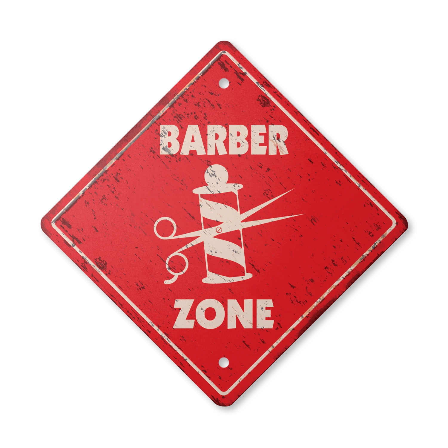 Barber Vintage Crossing Sign Zone Xing Indoor/Outdoor Plastic 17
