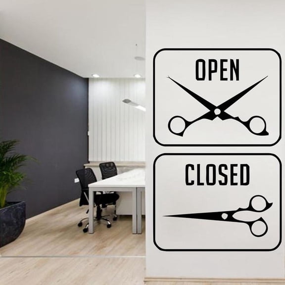 Barber Wall Decal Barber Shop Logo Sign Stickers Hairstyle Shaved Man Salon Haircut Beard Face Tools Logo Salon Sticker 57x36cm