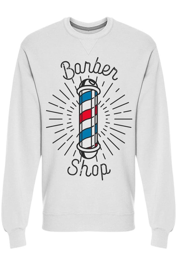 Barber's Pole Barbershop Sweatshirt Men -Image by Shutterstock, Male 3X-Large