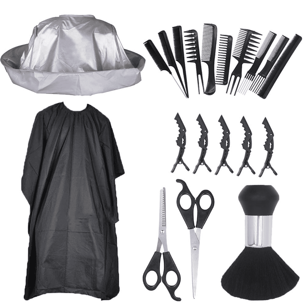 Barber tools comb cloth bucket scissors hairpin set hairdressing tools ...