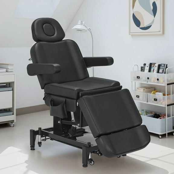 BarberPub 3-Motor Electric Facial Bed for Esthetician, Salon Spa, Professional Treatment & Massage Table