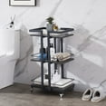thumbnail image 1 of BarberPub 3 Tier Rolling Utility Cart, Storage Trolley Cart with Metal Frame for Home and Spa, 1 of 8