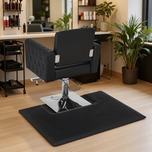 BarberPub 3 x 4 ft Anti-Fatigue Salon Floor Mat for Square Base Chair