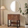 thumbnail image 1 of BarberPub Accent Storage Cabinet with Drawers, shelf for Living Room, Hallway, Brown&Black, 1 of 6