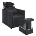 thumbnail image 1 of BarberPub Backwash Shampoo Chair Salon Hair Washing Station with Ceramic Shampoo Bowl, Footrest, 1 of 9
