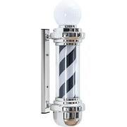BarberPub Barber Pole with LED, Salon Spa Stripes Rotating Lamp, Barbershop Open Sign L018