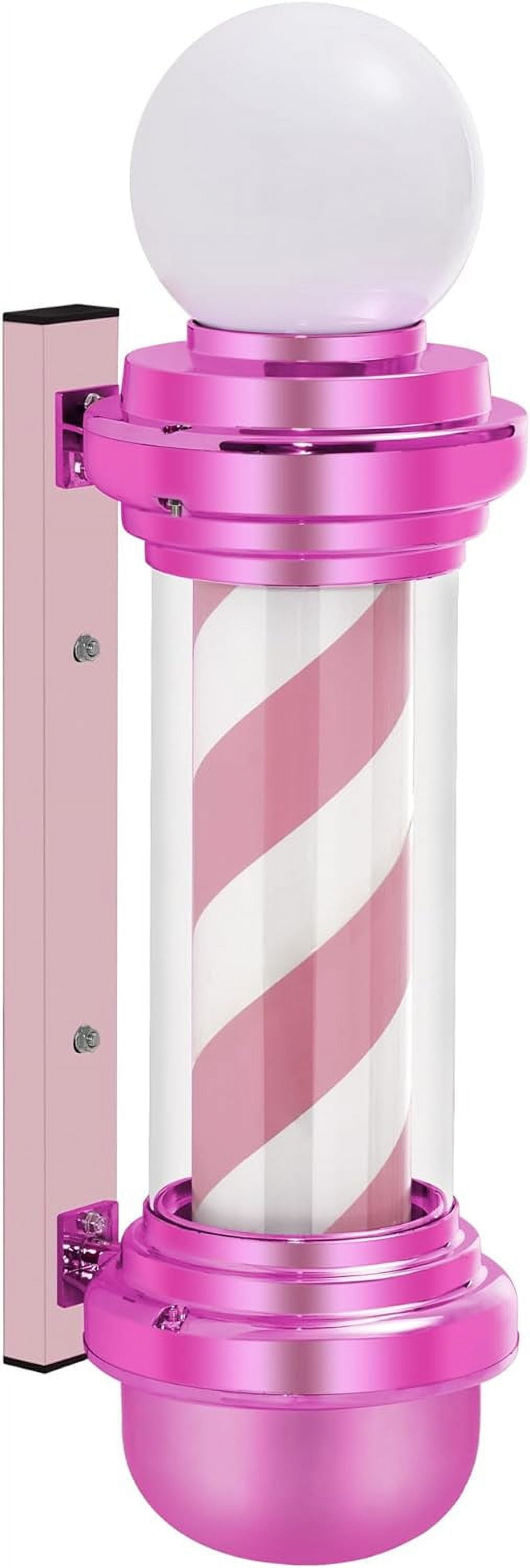 BarberPub Barber Pole with LED, Salon Spa Stripes Rotating Lamp, Barbershop Open Sign L018