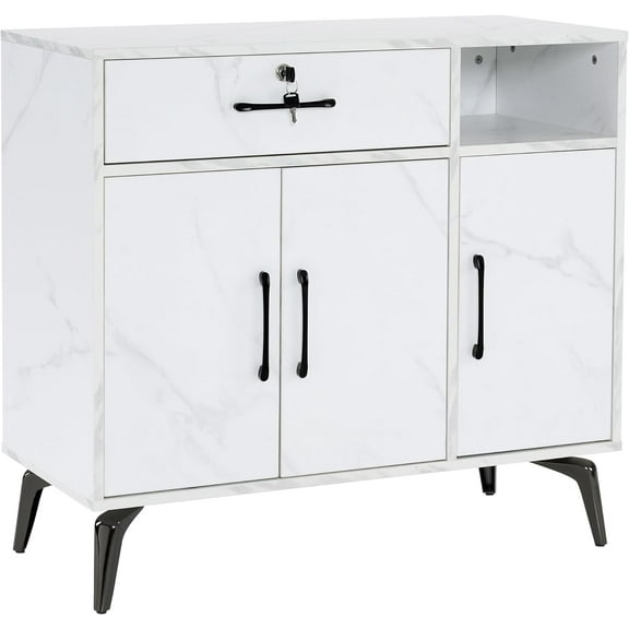 BarberPub Barber Station for Hair Stylist, Beauty Salon Storage Cabinet, Spa Equipment with 4 legs, Modern Utility Makeup Equipment, Styling Dressing Table 3163