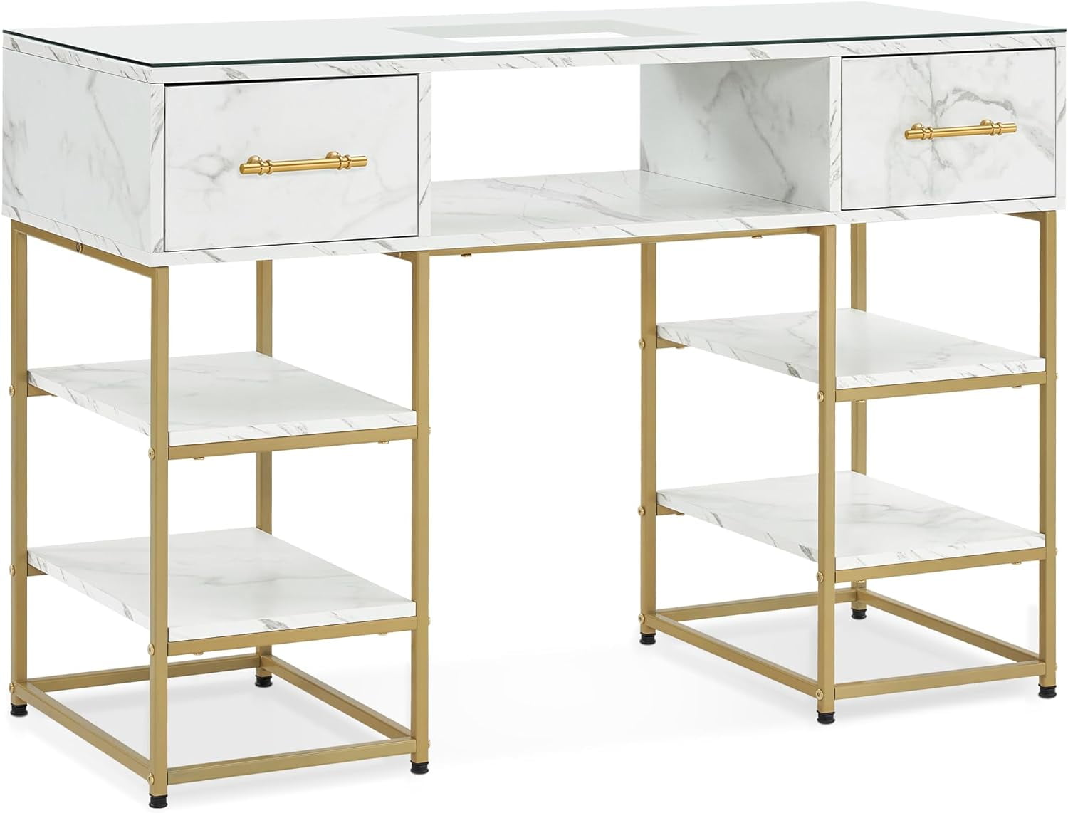 BarberPub Manicure Table Nail Desk for Nail Tech, Nail Salon Station with Drawers, 2411