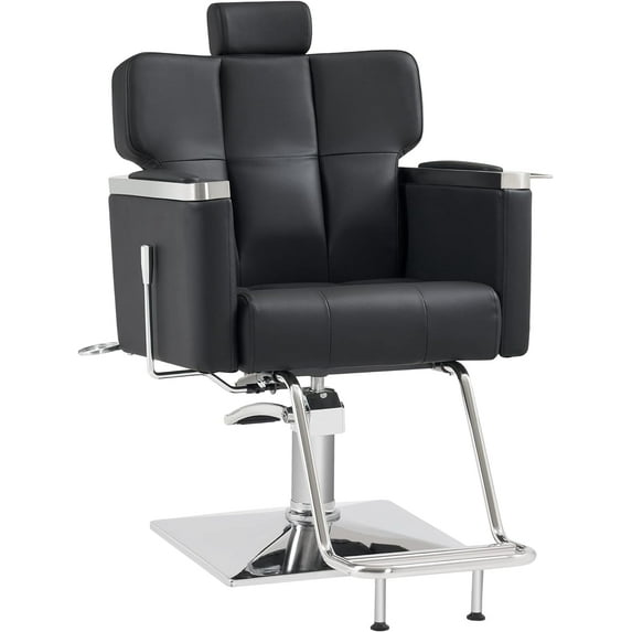 BarberPub Classic Modern Recliner Hydraulic Pump Barber Chair for Hair Stylist Beauty Spa Equipment M9172