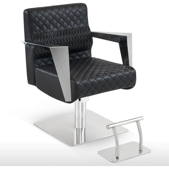 BarberPub Classic Professional Salon Chair, 440Lbs Hydraulic Pump Hairdressing equipment for Hair Stylist, Stainless Steel Armrests Beauty Spa Hair Styling Chair 8630