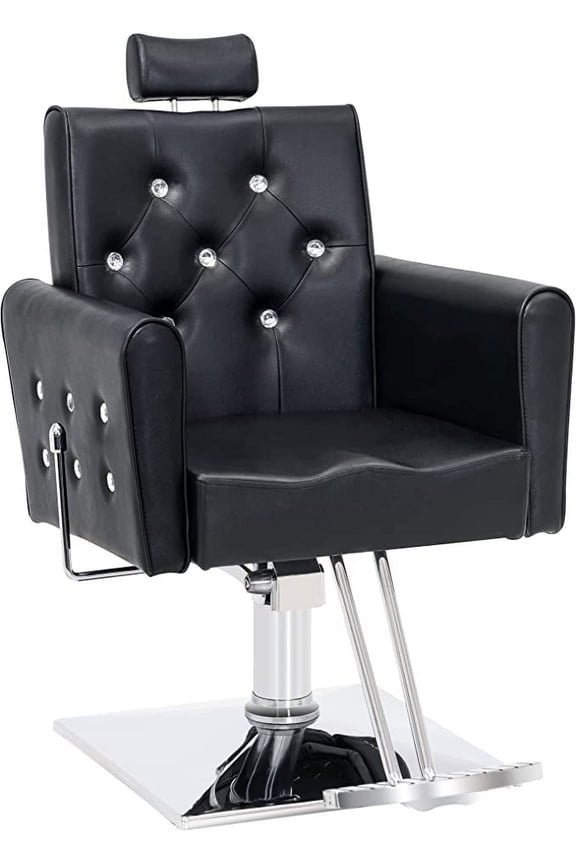 Classic Recliner Barber Chair Antique Hair Spa Salon Styling Beauty Black 3123
